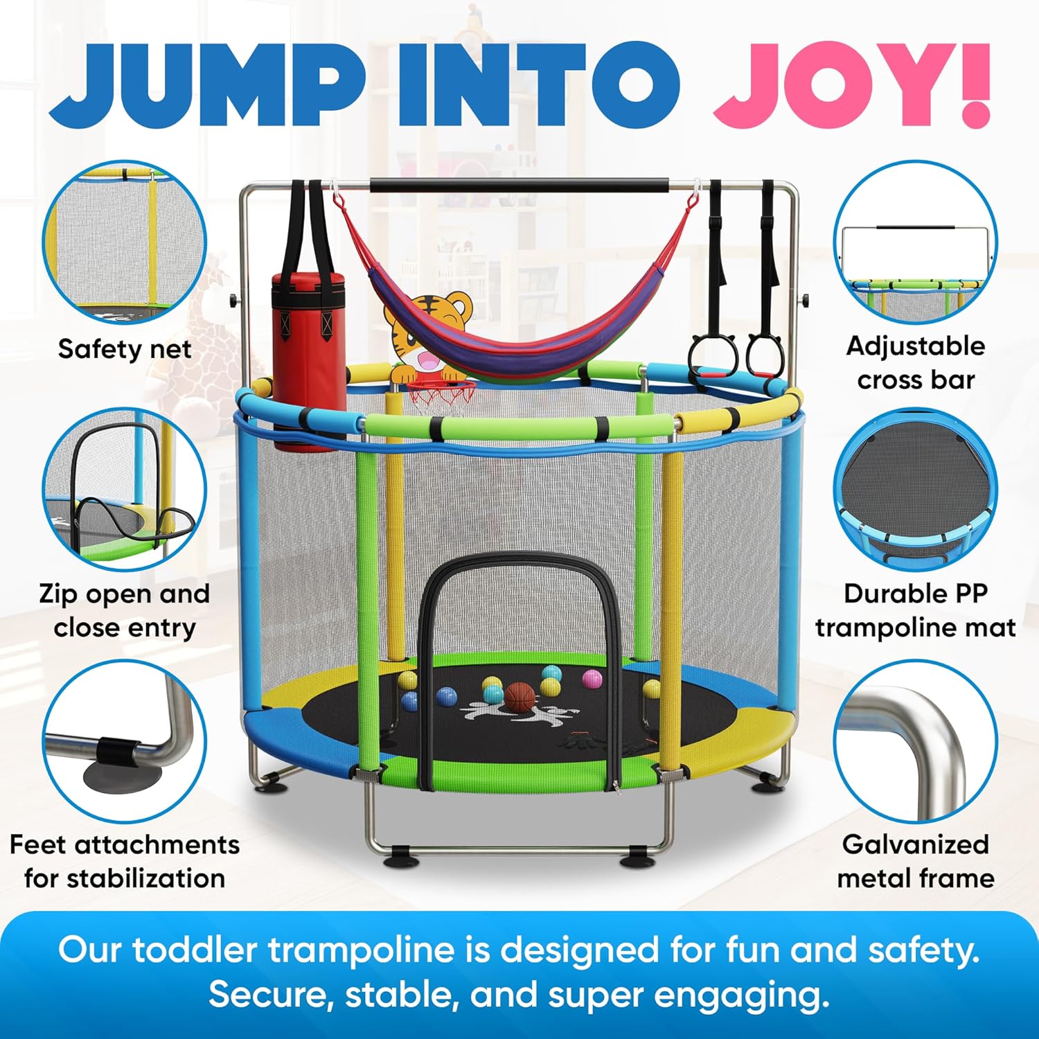 KickStart 6-in-1 Toddler Trampoline